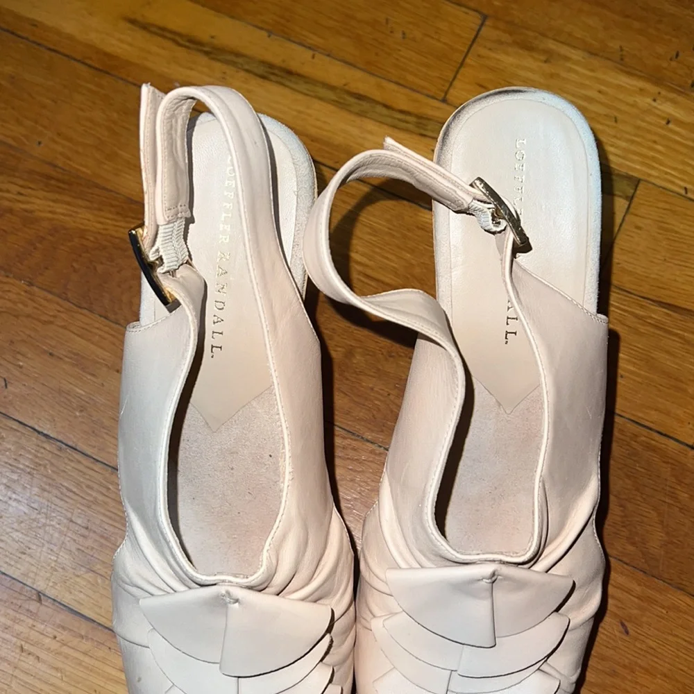 Loeffler Randall Leather Peep Toe Heels, size 10